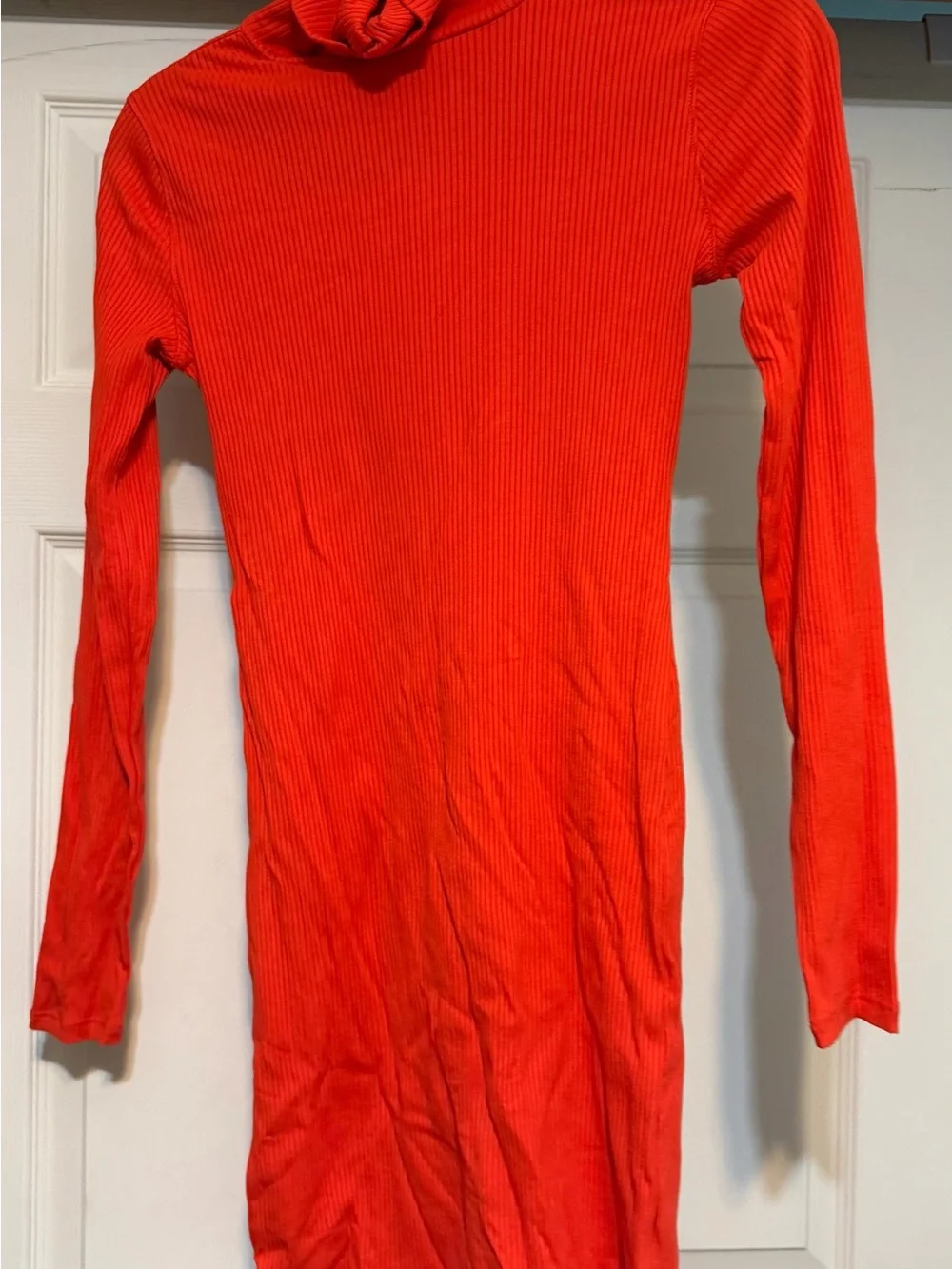wild fable Bright Red Ribbed Turtleneck Dress